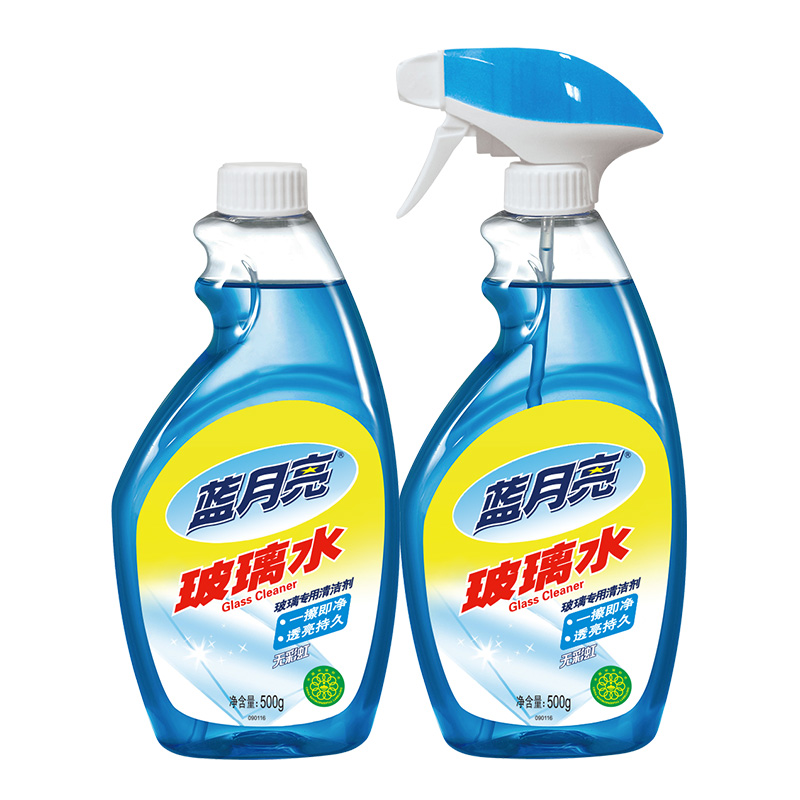 蓝月亮 玻璃水 家用玻璃清洁剂 500g+500g 蓝色（单位：组）