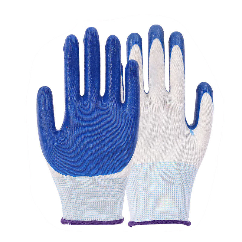 京狼途 丁腈尼龙手套 JLT-ST004S 10双 蓝白色（单位：包）