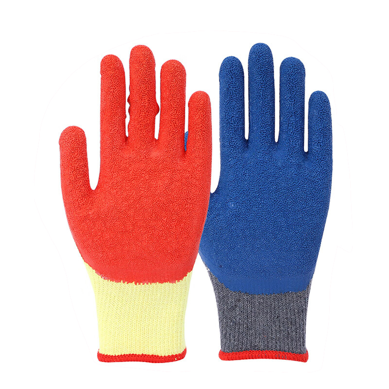 京狼途 耐磨防滑浸胶皱纹手套 JLT-ST005S 10双 混色（单位：包）