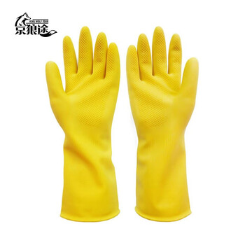京狼途 乳胶牛筋手套 JLT-ST001S 10双 黄色（单位：包）