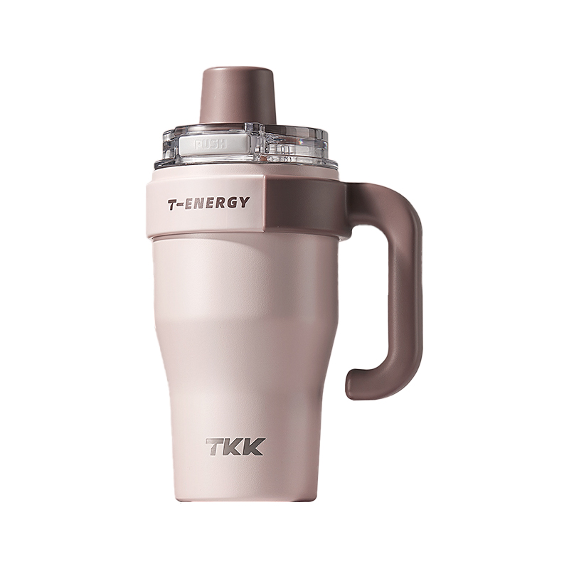 TKK 保温杯男士车载冰霸杯子陶瓷内胆水杯保冷巨无霸茶水分离杯 TKK2032 800ml 初春粉（单位：个）