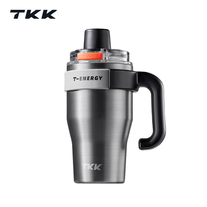 TKK 保温杯男士车载冰霸杯子陶瓷内胆水杯保冷巨无霸茶水分离杯 TKK2032 800ml 冰川银（单位：个）