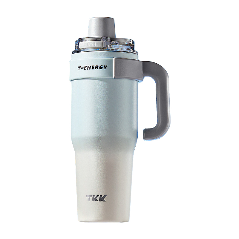 TKK 保温杯男士车载冰霸杯子陶瓷内胆水杯保冷巨无霸茶水分离杯 TKK2032 1200ML 霞光蓝（单位：个）