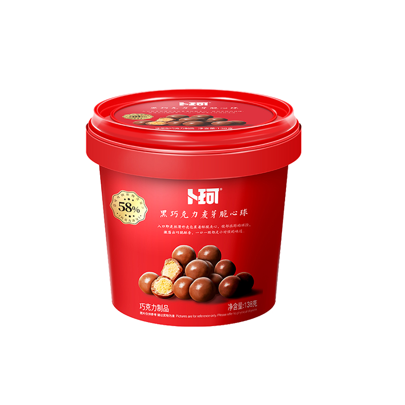 卜珂零点 纯可可脂麦丽素 脆爽夹心 138g 红色（单位：桶）