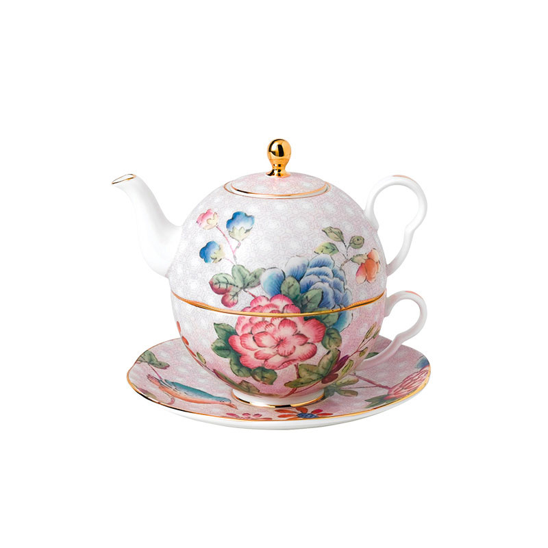 WEDGWOOD 威基伍德杜鹃一人悦享茶具 40035043 壶400毫升杯225毫升 粉色（单位：套）