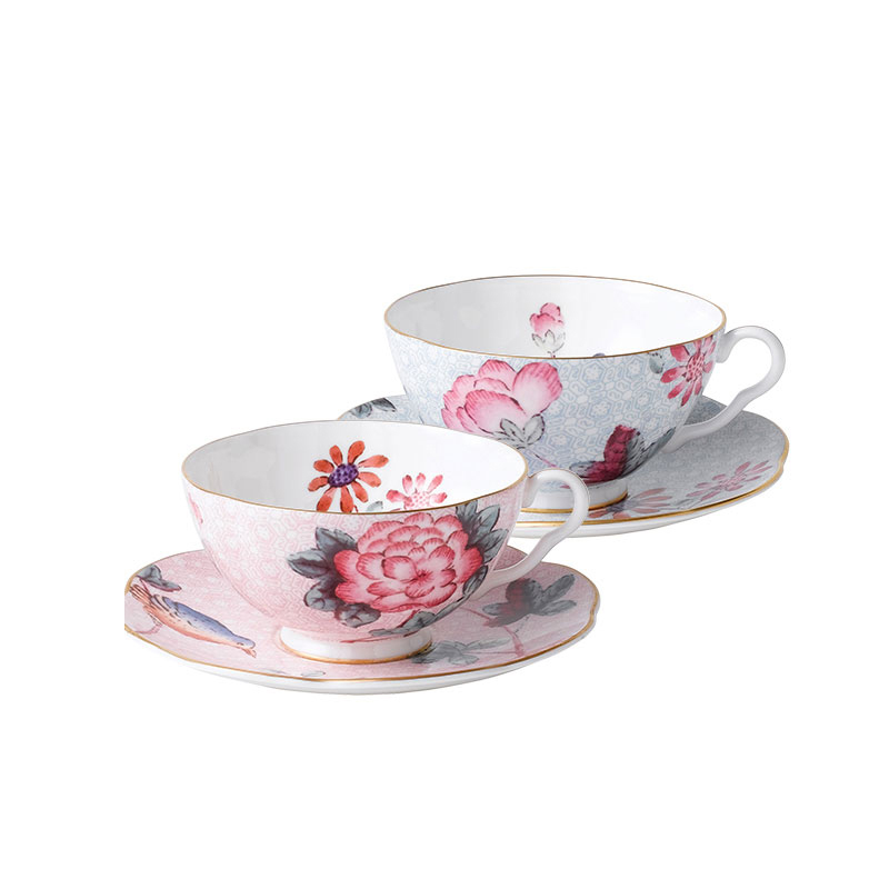 WEDGWOOD 威基伍德杜鹃两杯两碟套装 40003929 250ml*2 蓝粉（单位：套）