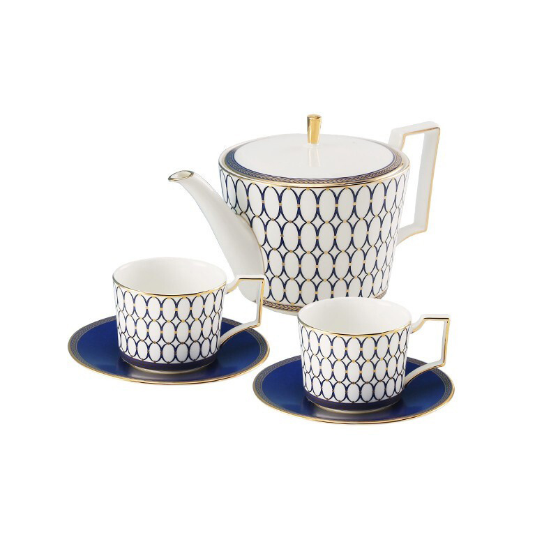 WEDGWOOD 金粉年华一壶两杯两碟套装 1054480 壶1000ml、杯220ml 蓝色（单位：套）