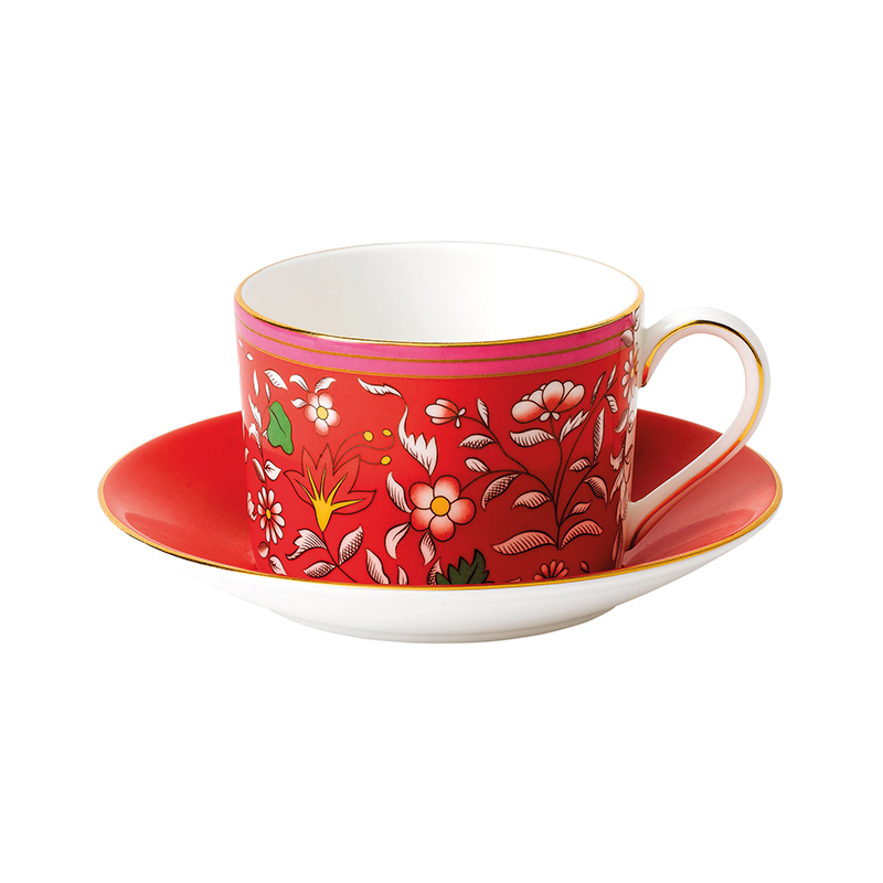 WEDGWOOD 威基伍德漫游美境瑰丽红宝杯碟组 40031700 150ml*1 红色（单位：套）