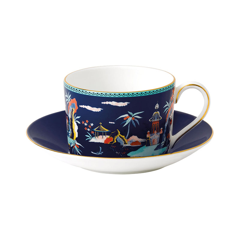 WEDGWOOD 威基伍德漫游美境蓝塔物语杯碟组 40031709 150ml*1 蓝（单位：套）