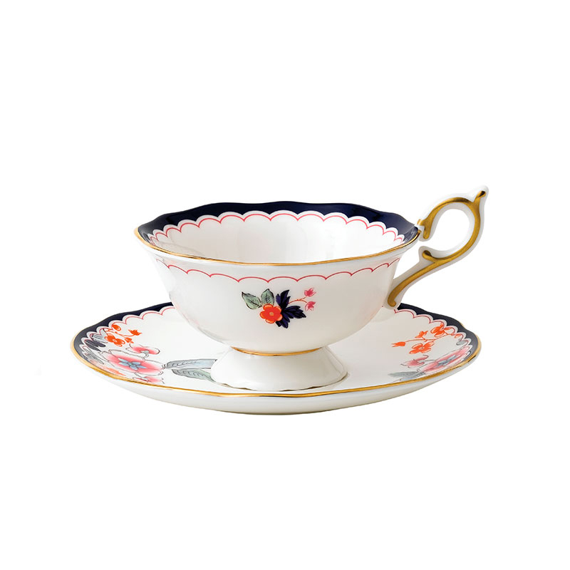 WEDGWOOD 威基伍德漫游美境茉莉香颂花茶杯碟组 40024022 150ml*1 极光蓝（单位：套）
