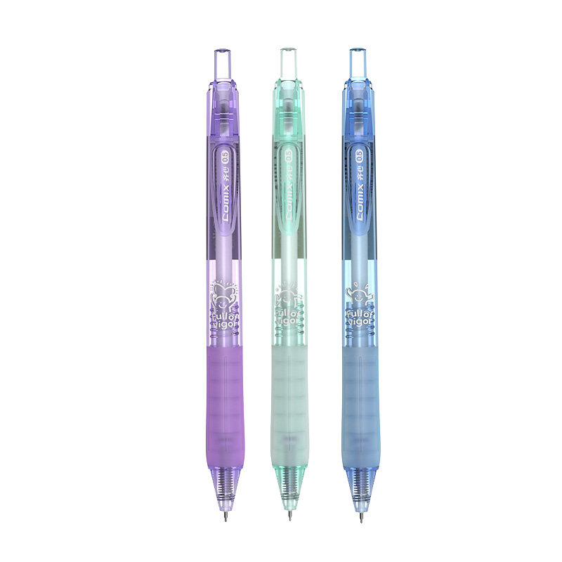 齐心（COMIX） 元气满满速干按动中性笔 0.5mm YQGP144 5支 混色（单位：套）