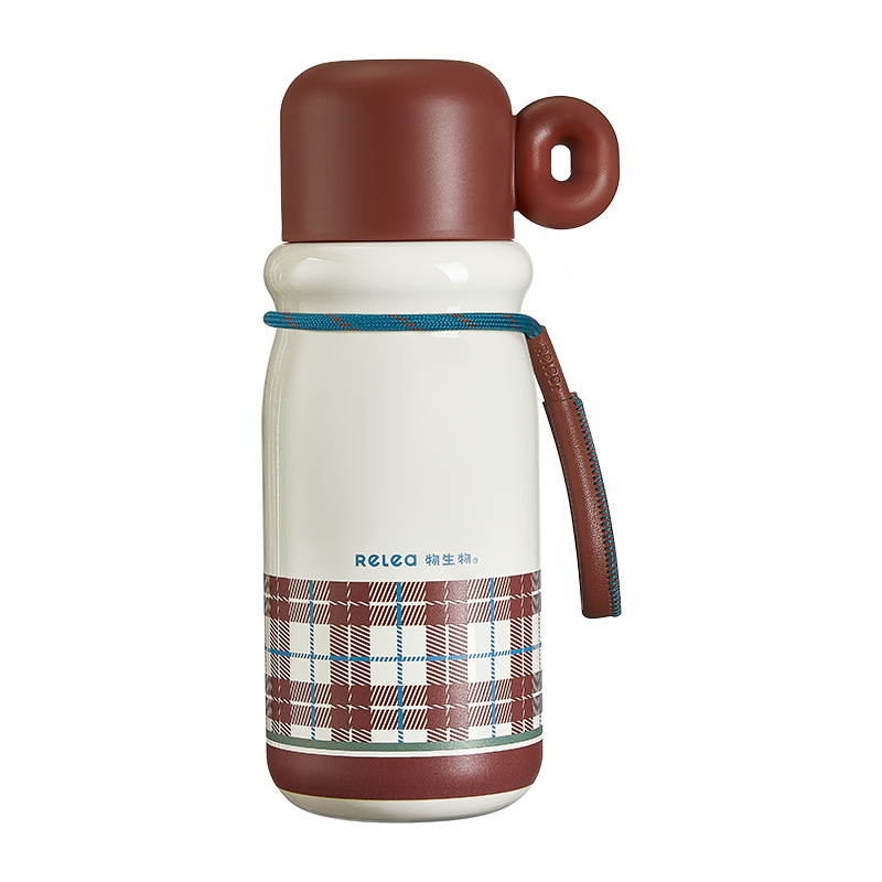 物生物（RELEA） 派派保温杯 JV012549-0620-HS00 620ML  午后柏林格纹红（单位：个）