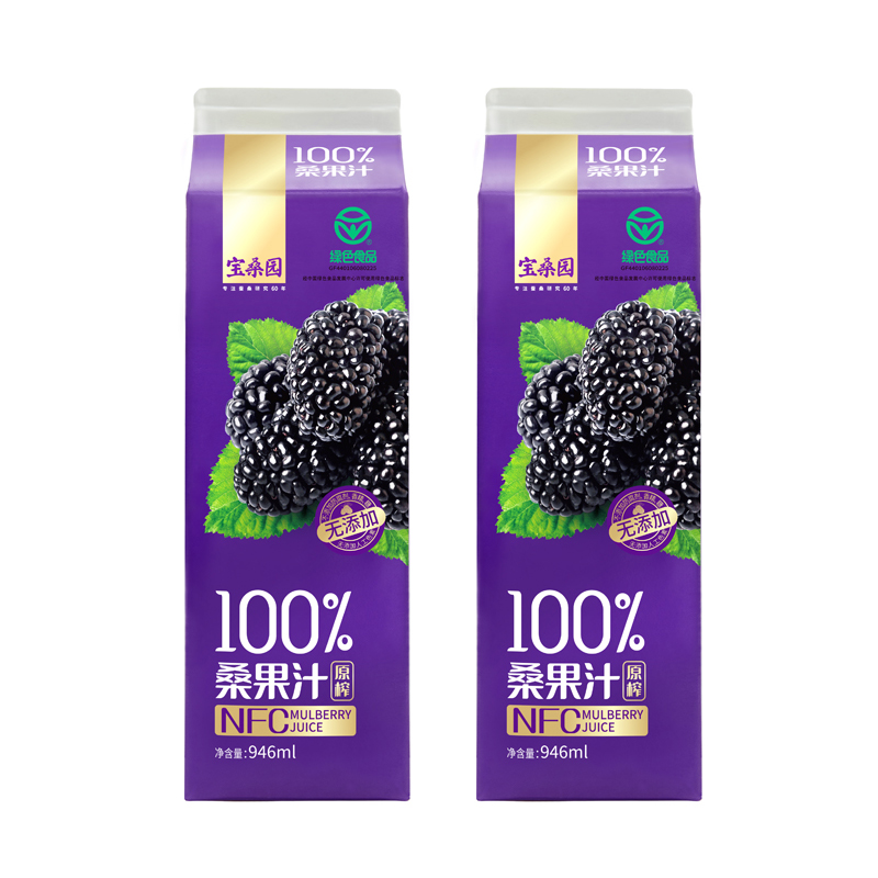 宝桑园（bosun） NFC桑葚汁 聚会分享装 100%桑果汁 946ml*2盒 紫色（单位：组）