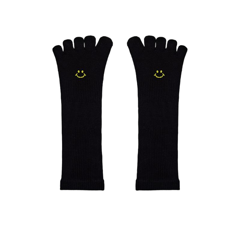 YOTTOY 五指中筒笑脸瑜伽袜 wzyj2307x1C000M0000k002 m码 黑色（单位：双）