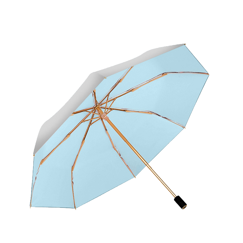 HELLO KOMA 钛银防晒伞（七色） 双层防晒 三折 98*59CM 婴儿蓝（单位：把）