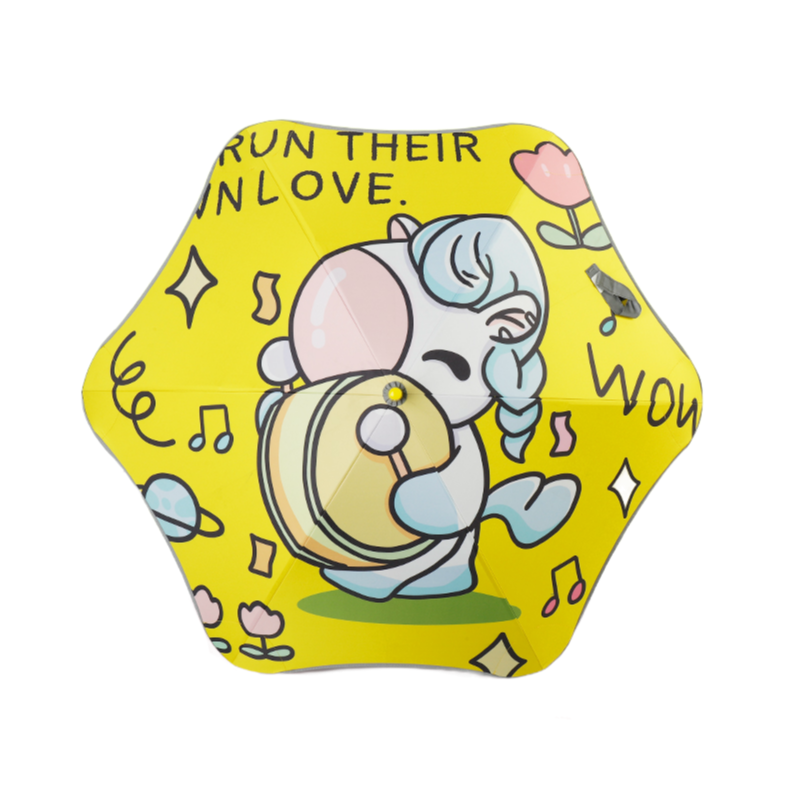 HELLO KOMA 儿童雨伞四色 晴雨两用 三折93cm*67cm 鹅仔黄（单位：把）