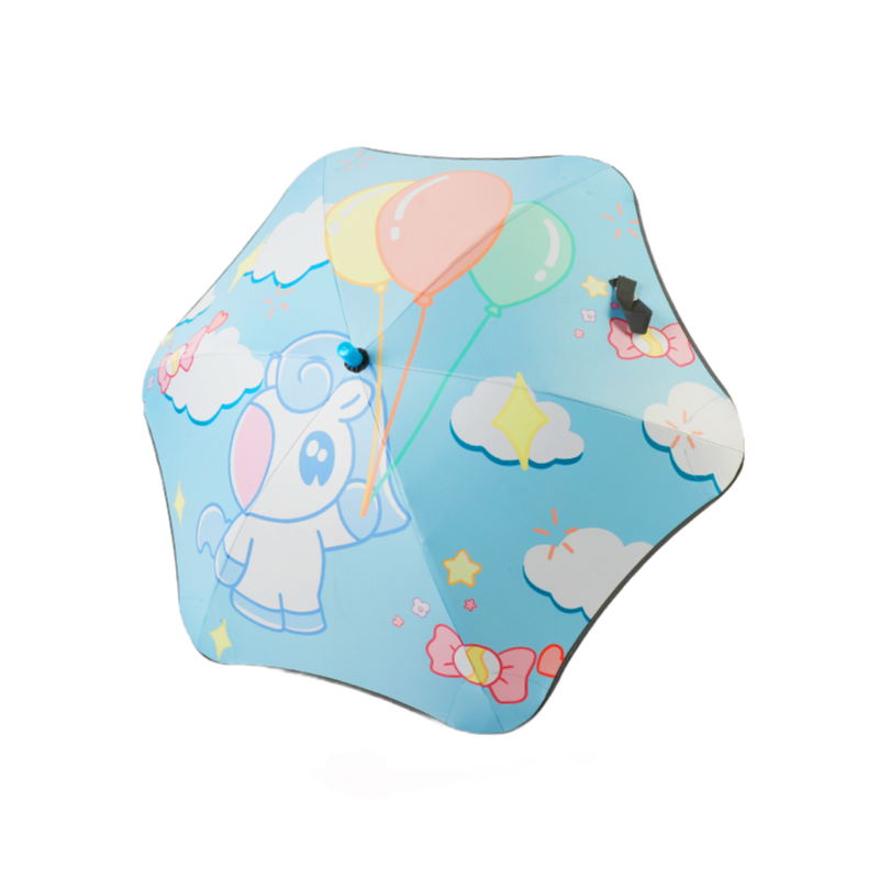 HELLO KOMA 儿童雨伞四色 晴雨两用 三折93cm*67cm 水蓝色（单位：把）