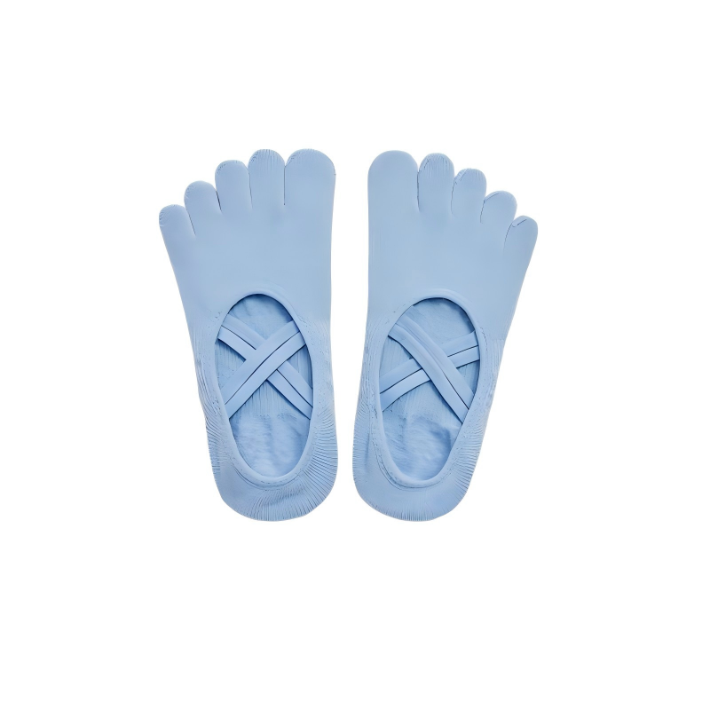 YOTTOY 五指防滑瑜伽袜 全掌防滑 模拟掌纹 wzyj2311x1B200M0000g001 M码 蓝色（单位：双）