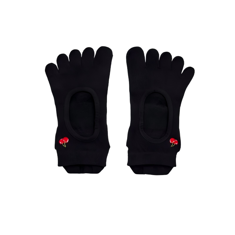 YOTTOY 五指水果瑜伽袜 全掌防滑 模拟掌纹 wzyj2311x2C100S0000k001 S码  黑色（单位：双）