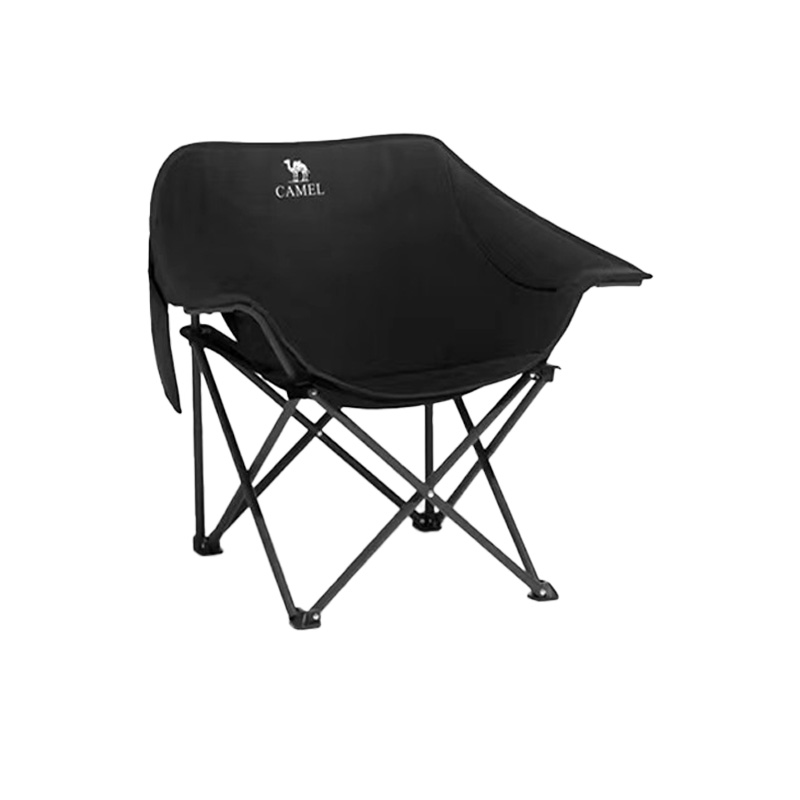 骆驼（CAMEL） 户外露营带扶手折叠月亮椅 174CJ43642 展开尺寸:80x52x65.5CM 黑色（单位：只）