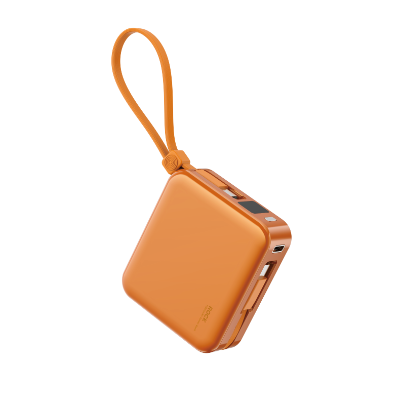 ROCK P73 自带双线PD 22.5W快充移动电源 Q1068 10000mAh  橙色（单位：个）