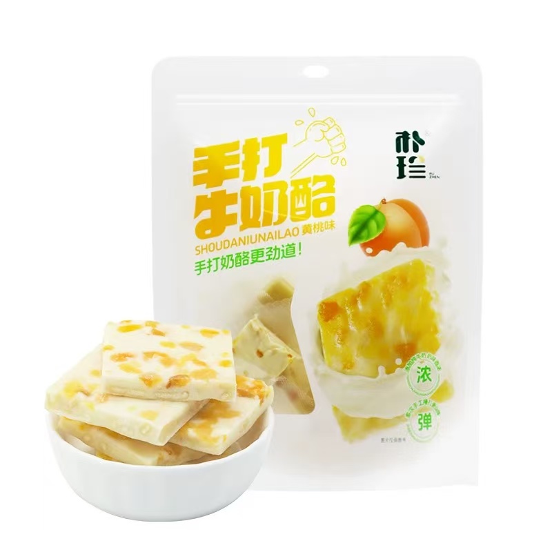 朴珍 手打牛奶酪 黄桃味 258g 象牙色（单位：袋）