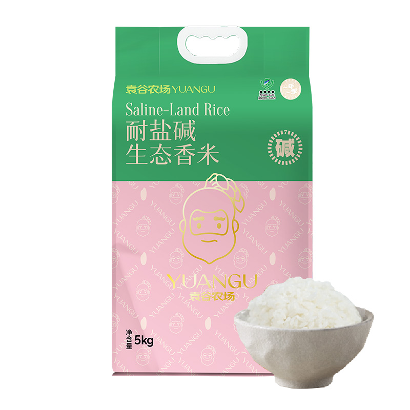袁谷 耐盐碱生态香米 碱地蟹田种植 真空包装5KG*1  松石绿（单位：袋）