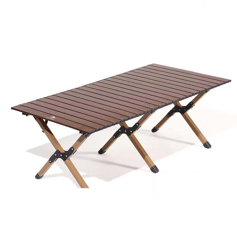 骆驼（CAMEL） 外露营便携折叠桌蛋卷桌 （大号） 173CJ00115 展开尺寸118x58.2x45cm 胡桃木色（单位：个）