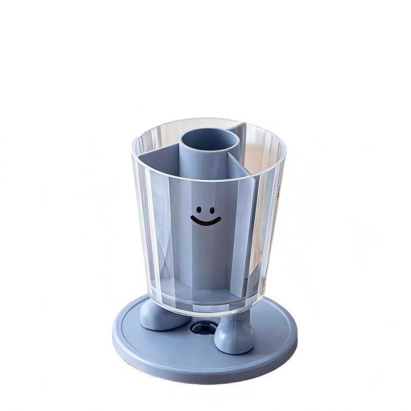 童益星 趣味旋转笔筒 透明款 11.5*13.5*9.5cm 蓝色（单位：个）