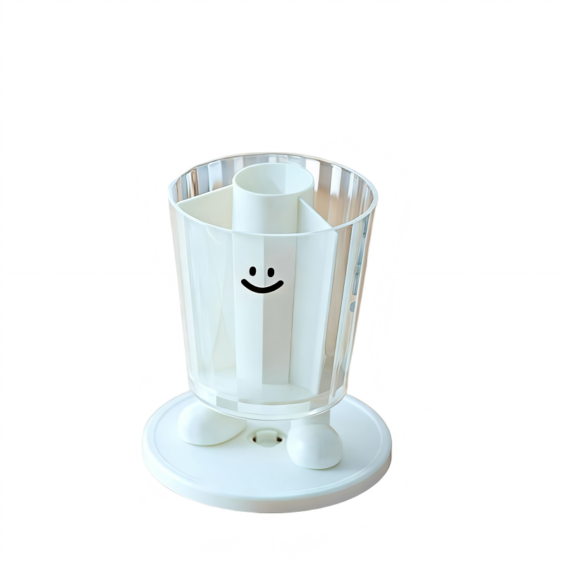 童益星 趣味旋转笔筒 透明款 11.5*13.5*9.5cm 白色（单位：个）