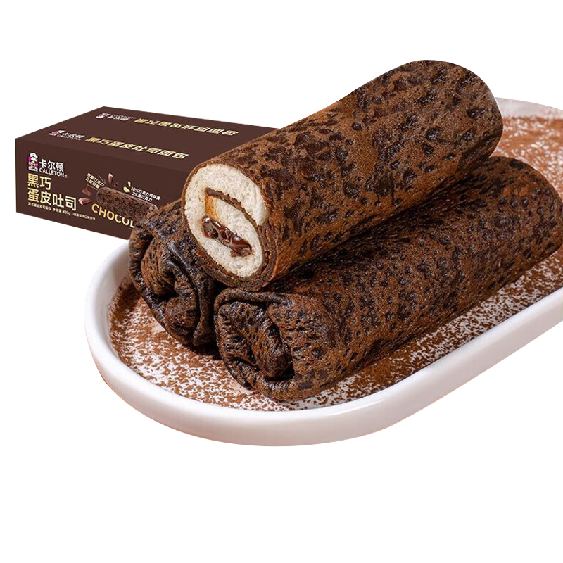 卡尔顿（Calleton） 黑巧蛋皮吐司 巧克力夹心 420g 褐色（单位：箱）