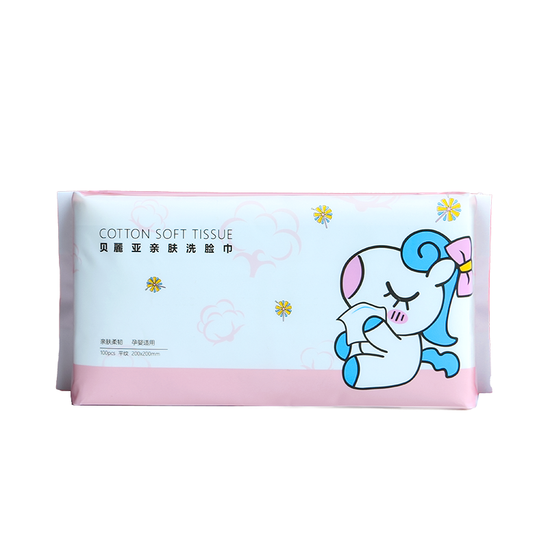 HELLO KOMA 抽取式棉柔巾 (平纹) KLMR-10513A1 100抽/卷*3 粉色（单位：组）