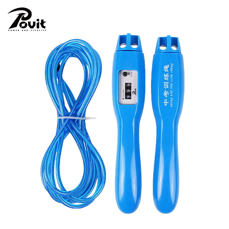 普为特（POVIT） 机械计数跳绳中考训练绳儿童成人健身可调节跳绳 P-156 165g 蓝色（单位：条）