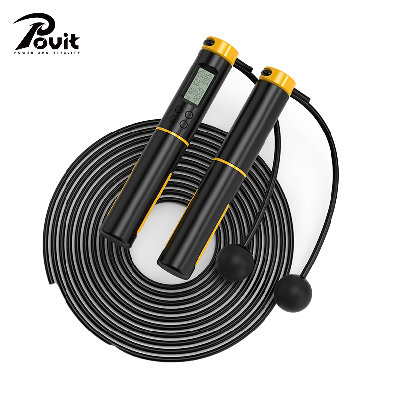 普为特（POVIT） 电子计数跳绳健身减肥运动专用成人无绳款钢丝绳 P-208 180g 黑色（单位：条）