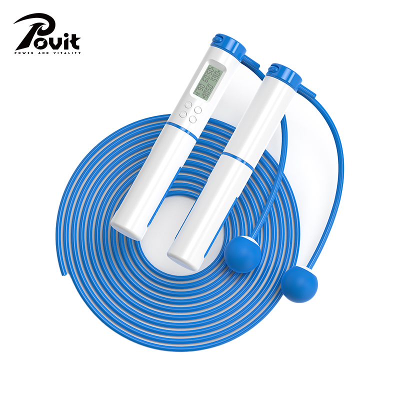 普为特（POVIT） 电子计数跳绳健身减肥运动专用成人无绳款钢丝绳 P-209 180g 蓝色（单位：条）