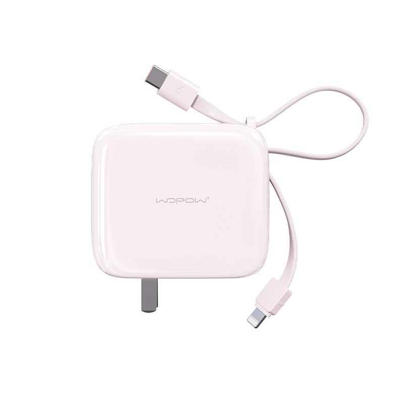 沃品（WOPOW） 三合一AC插头自带线快充移动电源   PA010 10000mAh 粉色（单位：个）