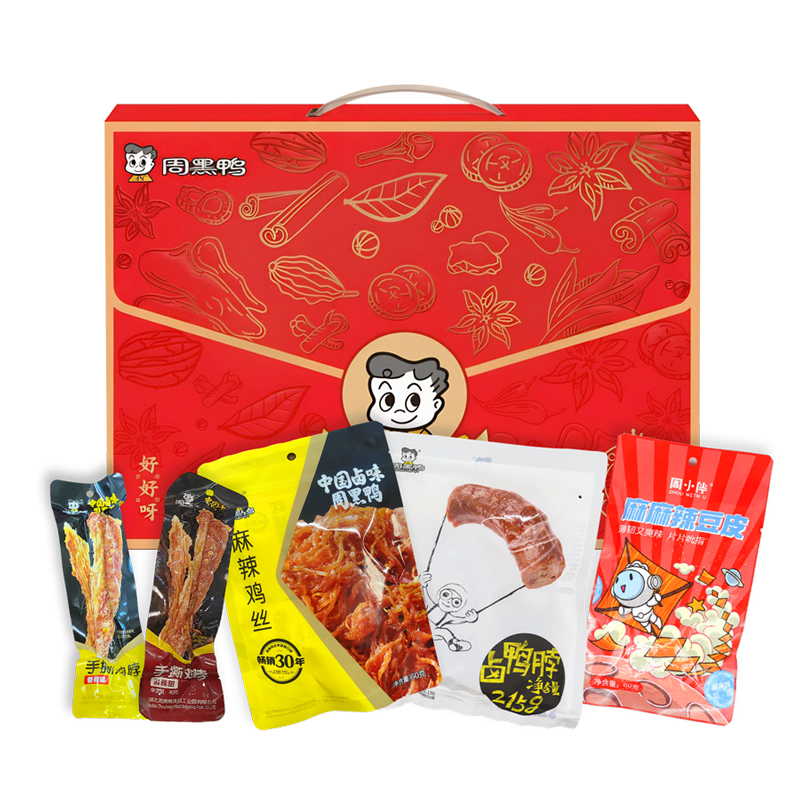 周黑鸭（ZHOUHEIYA） 休闲小吃组合 好好呀辣卤礼盒 415g*1盒 麻辣 混色（单位：盒）