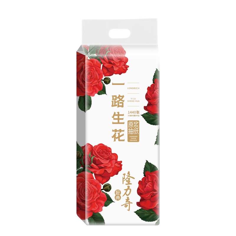 隆力奇 金标抽纸 LLQ-003 5层72抽/4包*1 玫瑰红色（单位：提）