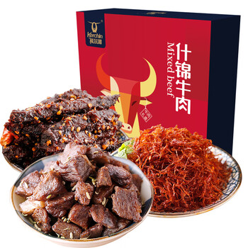 科尔沁 零食 什锦牛肉礼盒 510g 红色（单位：盒）