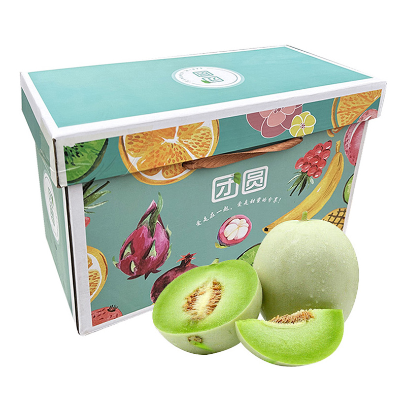 果翻天 海南奶香蜜甜瓜 单果约1100g+ 带箱5.5斤装（2粒装） 混色（单位：箱）