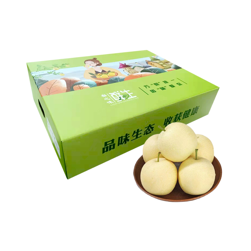 果翻天 河北皇冠梨新鲜水果 单果约250g 9粒礼盒装 混色（单位：箱）