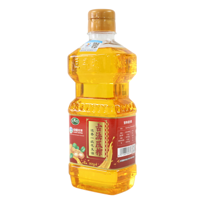 锦鹤 古法压榨浓香一级花生油 便携装 900ml 红色（单位：瓶）