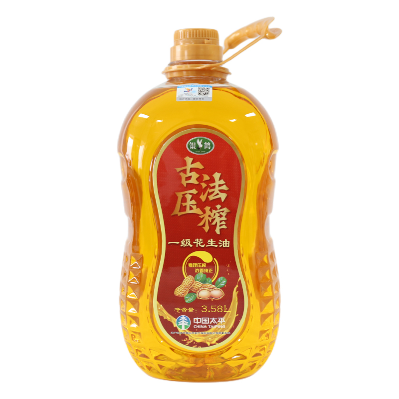锦鹤 古法压榨浓香一级花生油 轻便装 3.58L 红色（单位：桶）