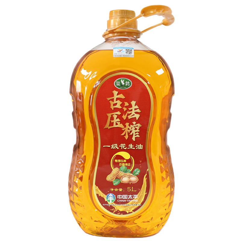 锦鹤 古法压榨浓香一级花生油 家庭装 5L 红色（单位：桶）