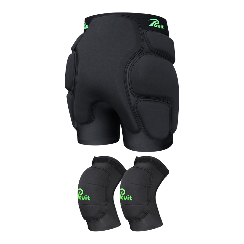 普为特（POVIT） 滑雪护具护臀护膝内穿装备套装（加强升级款) P-327M+P-612M M码（适合体重110-140斤） 黑色（单位：套）