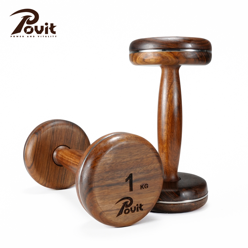 普为特（POVIT） 黑檀木高端哑铃男女通用健身运动收藏级商务礼品 P-276 1kg*2 褐色（单位：套）