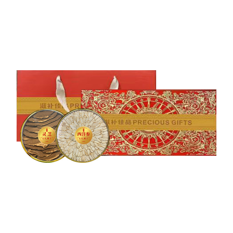 宝堂马氏铺子  滋补佳品双拼  （西洋参片/灵芝条） 80克/盒 红色（单位：盒）