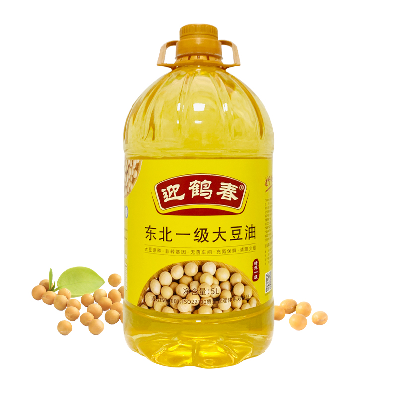 迎鹤春 东北非转基因一级大豆油 家庭装 5L 黄色（单位：桶）