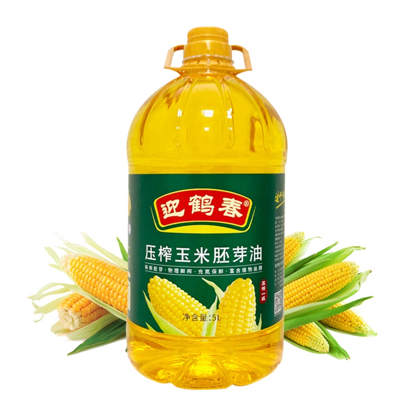 迎鹤春 东北非转基因压榨玉米油 家庭装 5L 深绿色（单位：桶）