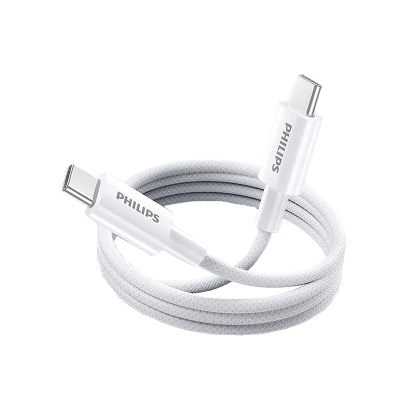 飞利浦（PHILIPS） 双Type-C编织快充线通用60W3A  SWR1706W/93 1.2米 白色（单位：条）